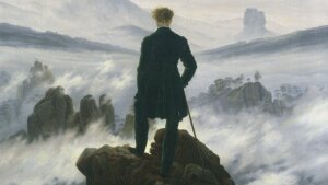 Der Wanderer über dem Nebelmeer, gemalt um 1817 von Caspar David Friedrich